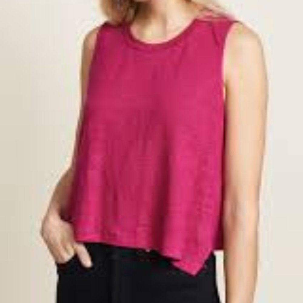 A.L.C. Ines Linen Muscle Tank Pink XS